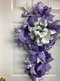 Purple And Lavender Cross Wreath