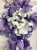 Easter Cross Lavender and White Wreath, Cross Wreath, Wreath Cross, Purple Wreath Cross, Church Wreath Decor