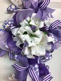 Purple And Lavender Cross Wreath