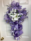 Purple And Lavender Cross Wreath