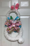 Pink Easter Rabbit Wreath, Jelly Bean Bunny Wreath, Bunny Wreath, Easter Wreath, Fluffy Bunny.