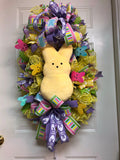 Spring Easter Peep Rabbit Door Swag