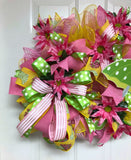 Spring Rain Shower Umbrella Wreath, Pink Umbrella Wreath