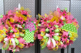 Rain Boot Wreath, Summer Floral Wreath, Spring Rain Wreath, Rain Boot Wreath