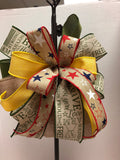 Wreath Bow, Patriotic, Memorial Day Army, Yellow Ribbon, Military