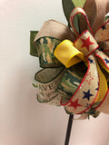 Wreath Bow, Patriotic, Memorial Day Army, Yellow Ribbon, Military