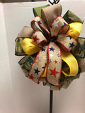 Wreath Bow, Patriotic, Memorial Day Army, Yellow Ribbon, Military