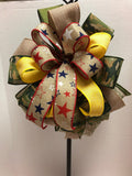 Wreath Bow, Patriotic, Memorial Day Army, Yellow Ribbon, Military