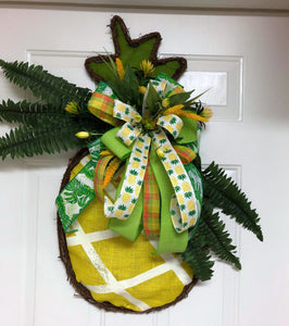 Pineapple Floral Wreath, Pineapple Door Sign, Creative Designs By JL, XL Pineapple Hanger