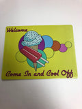 Welcome Yellow Ice Cream/Popsicle Sign