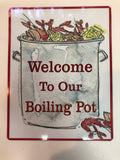 Crawfish Boiling Pot, Seafood Sign, Wreath Sign