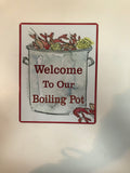 Crawfish Boiling Pot, Seafood Sign, Wreath Sign