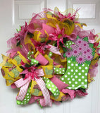 Rain Boot Wreath, Summer Floral Wreath, Spring Rain Wreath, Rain Boot Wreath