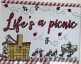 Life is a Picnic With Ants Metal Wreath Sign