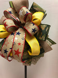 Wreath Bow, Patriotic, Memorial Day Army, Yellow Ribbon, Military