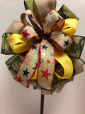 Wreath Bow, Patriotic, Memorial Day Army, Yellow Ribbon, Military