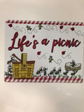 Life is a Picnic With Ants Metal Wreath Sign