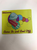 Welcome Yellow Ice Cream/Popsicle Sign