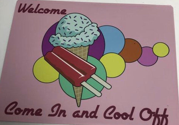 Welcome Pink Ice Cream/Popsicle Sign