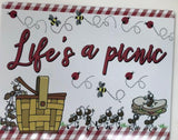 Life is a Picnic With Ants Metal Wreath Sign