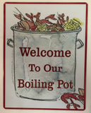 Crawfish Boiling Pot, Seafood Sign, Wreath Sign