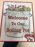 Crawfish Boiling Pot, Seafood Sign, Wreath Sign