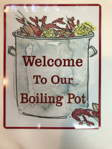 Crawfish Boiling Pot, Seafood Sign, Wreath Sign