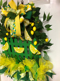 Lemon Grapevine Fence Wreath, Lemon Farm Decor, Lemon Decor, Wreath with Lemons