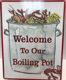 Crawfish Boiling Pot, Seafood Sign, Wreath Sign