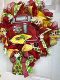 Old Red Truck Summer/Autumn Wreath, Old Truck Wreath