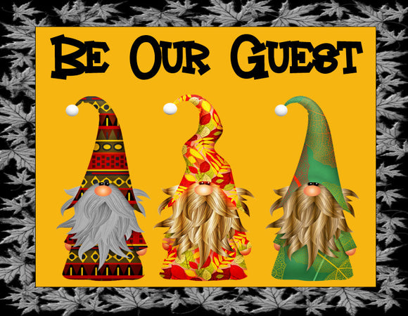 Welcome Gnome Be Our Guest Halloween Sublimation Sign