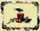 Halloween Crow Wreath Sign, Top Hat Halloween Sign