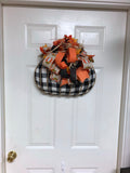 Buffalo Plaid Pumpkin Wreath