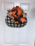 Buffalo Plaid Pumpkin Wreath