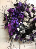 Halloween Lighted Purple/Grey Wreath