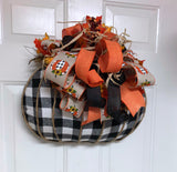 Buffalo Plaid Pumpkin Wreath