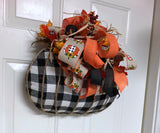 Buffalo Plaid Pumpkin Wreath