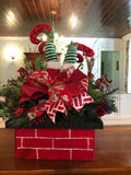 Christmas Elf Chimney Arrangement