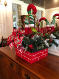 Christmas Elf Chimney Arrangement