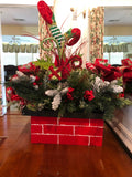 Christmas Elf Chimney Arrangement