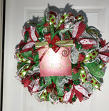 Traditional Red and Green Holiday Christmas Wreath