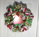 Traditional Red and Green Holiday Christmas Wreath