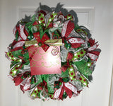 Traditional Red and Green Holiday Christmas Wreath