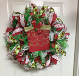 Traditional Red and Green Holiday Christmas Wreath