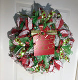 Traditional Red and Green Holiday Christmas Wreath