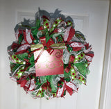 Traditional Red and Green Holiday Christmas Wreath