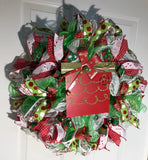 Traditional Red and Green Holiday Christmas Wreath