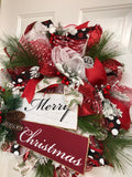 Merry Christmas Wreath Evergreen Holiday Wreath