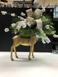 Holiday Deer Floral  Table Arrangement