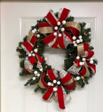 Christmas Lighted Pune Wreath